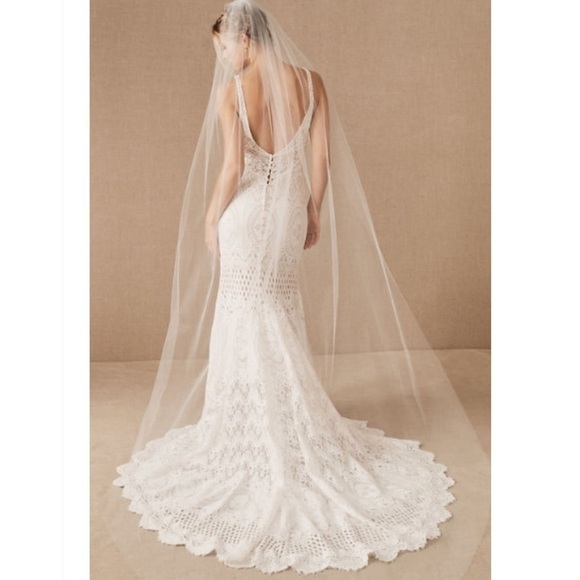NEW BHLDN Tulle Cathedral Bridal Off-White Wedding Bride Wedding Delicate Veil
